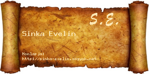 Sinka Evelin névjegykártya
